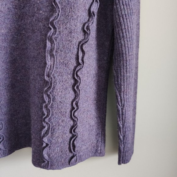 Herman Geist Purple Pure Wool Collared Button Sweater Jacket Size Small - Picture 10 of 11